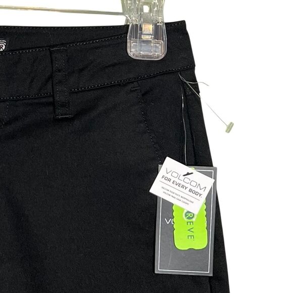 Volcom Pants Women's 27 Black High Rise Ankle Fit Grunge Goth Emo Pants Casual - Picture 7 of 12